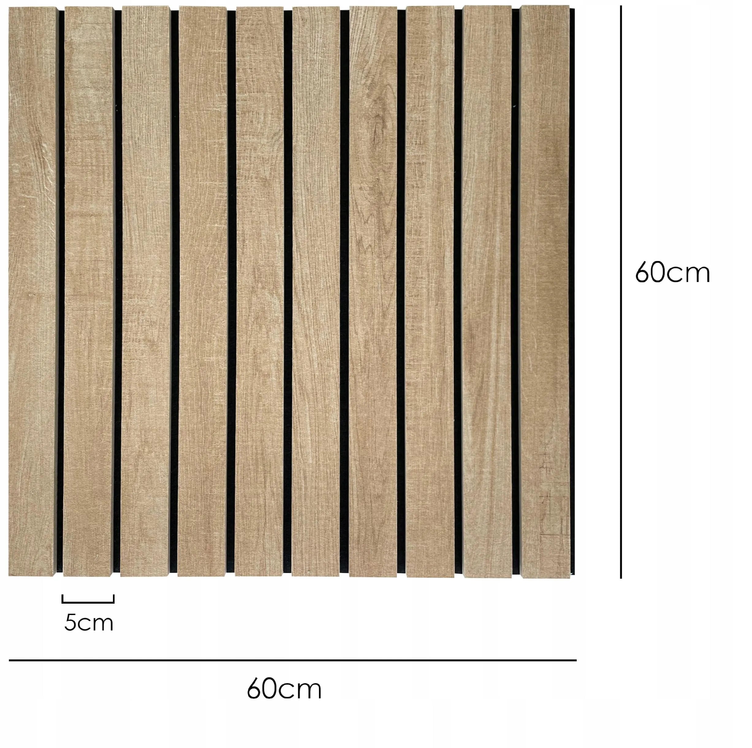 Felt Slatted Acoustic Wall Panels 4 dimensions on white background DecorMania UK